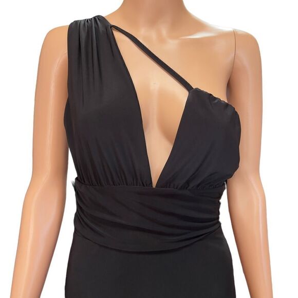 PrettyLittle Thing One Shoulder Cutout Black Dress Size 6 - Picture 3 of 15